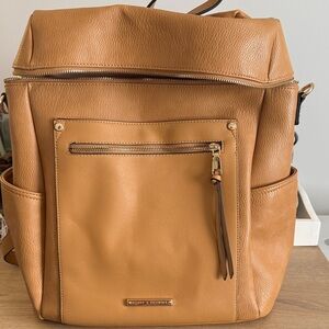 Poppy & Peonies Tan Backpack